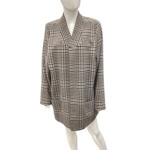 Soft Surroundings Blazer Womens Size2X Open Beautiful Paisley Lining Plaid Shell